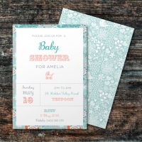 A6 Layered Baby Shower Invitation