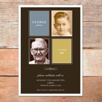 A5 80th Birthday Invitation