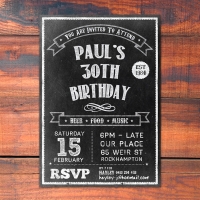A5 Chalkboard Birthday Invitation