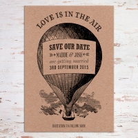 A6 Save the Date - vintage style on kraft board