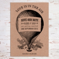 A6 Save the Date - vintage style on kraft board