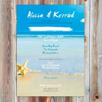 A5 Beach Wedding Invite