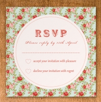 RSVP Card 90mm x 90mm - vintage floral