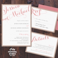 A6 Layered Wedding Invitation with RSVP & Details Card
